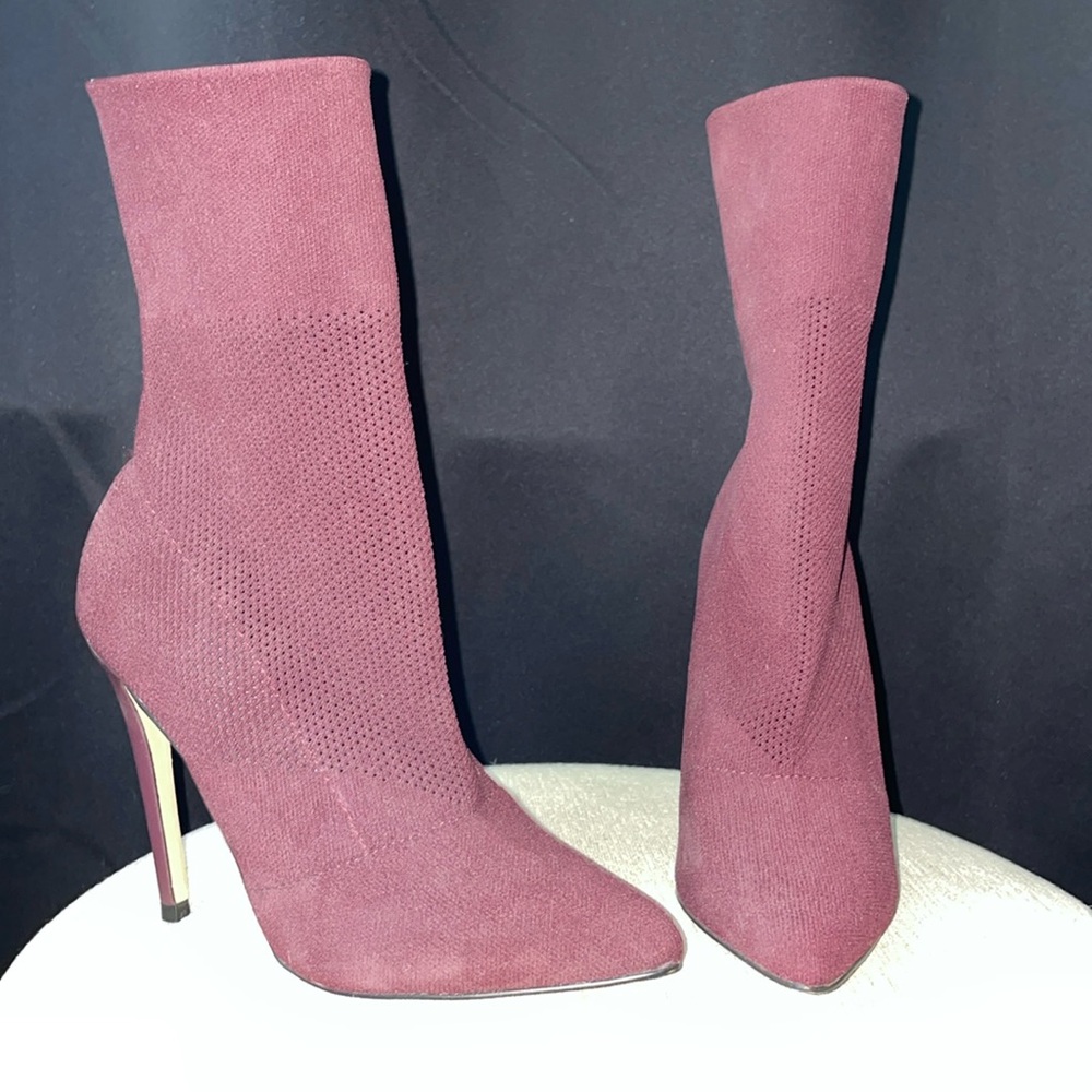 Burgundy ankle boots